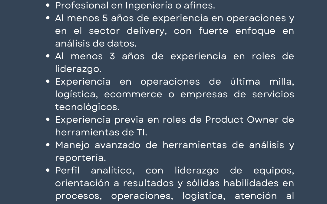 Gerente de Operaciones