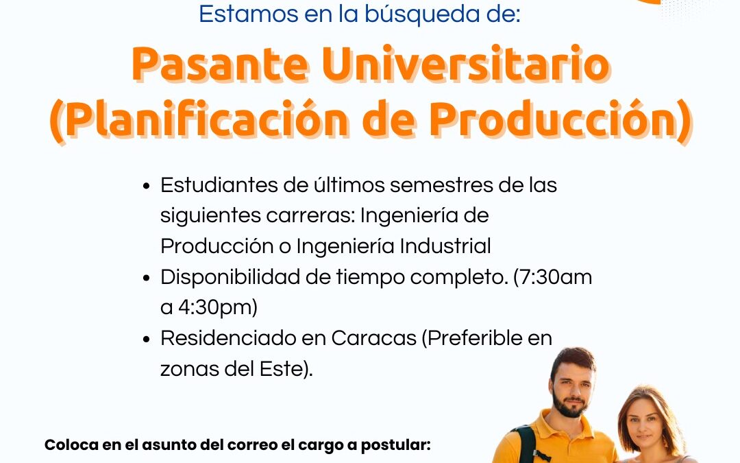 Pasante de Planificación de Producción