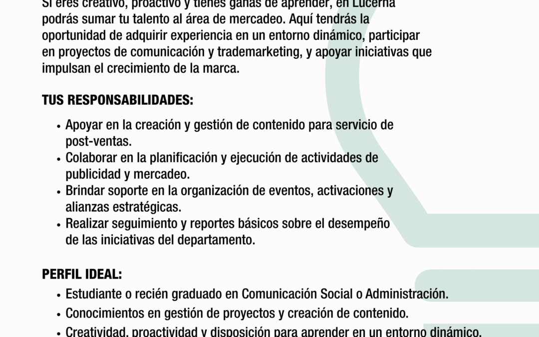 Pasantía en Marketing