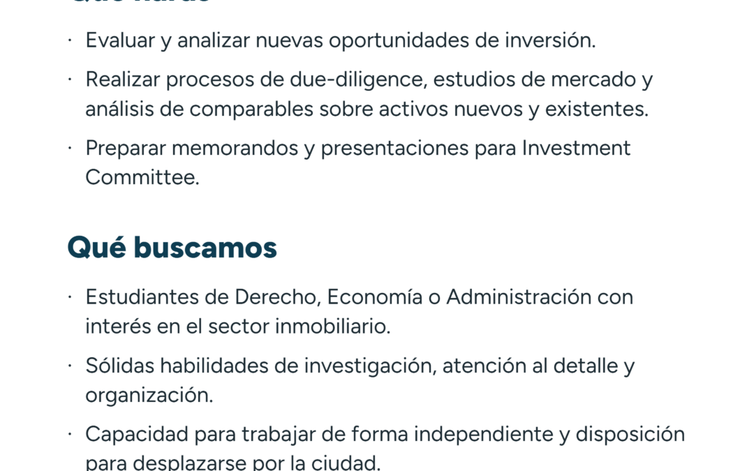 Pasantia – Inversiones Inmobiliarias