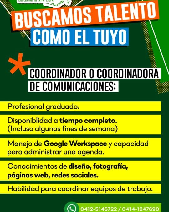 Coordinador o coordinadora de Comunicaciones